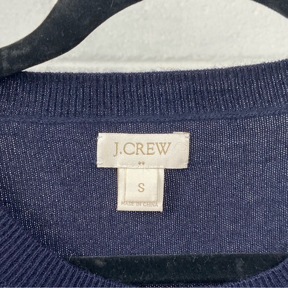 J. CREW French Bulldog Pullover Crewneck Sweater Women's‎ Small Navy **EUC - Picture 3 of 5